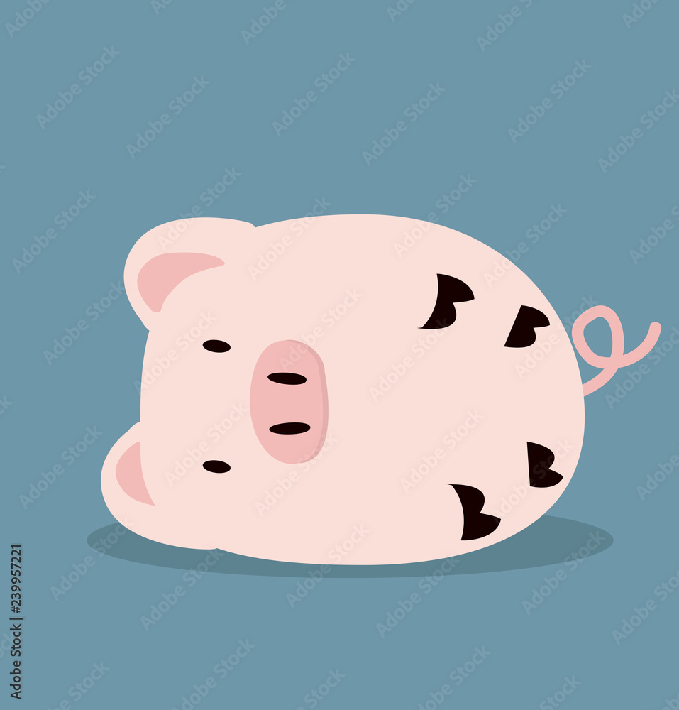 Cute Sleeping pink Pig vector Cute Sleeping pink Pig vector