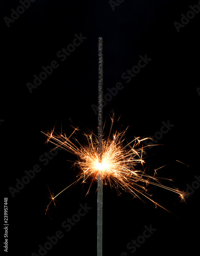 Sparkler isolated on black