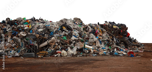 pile of garbage isolated on white background