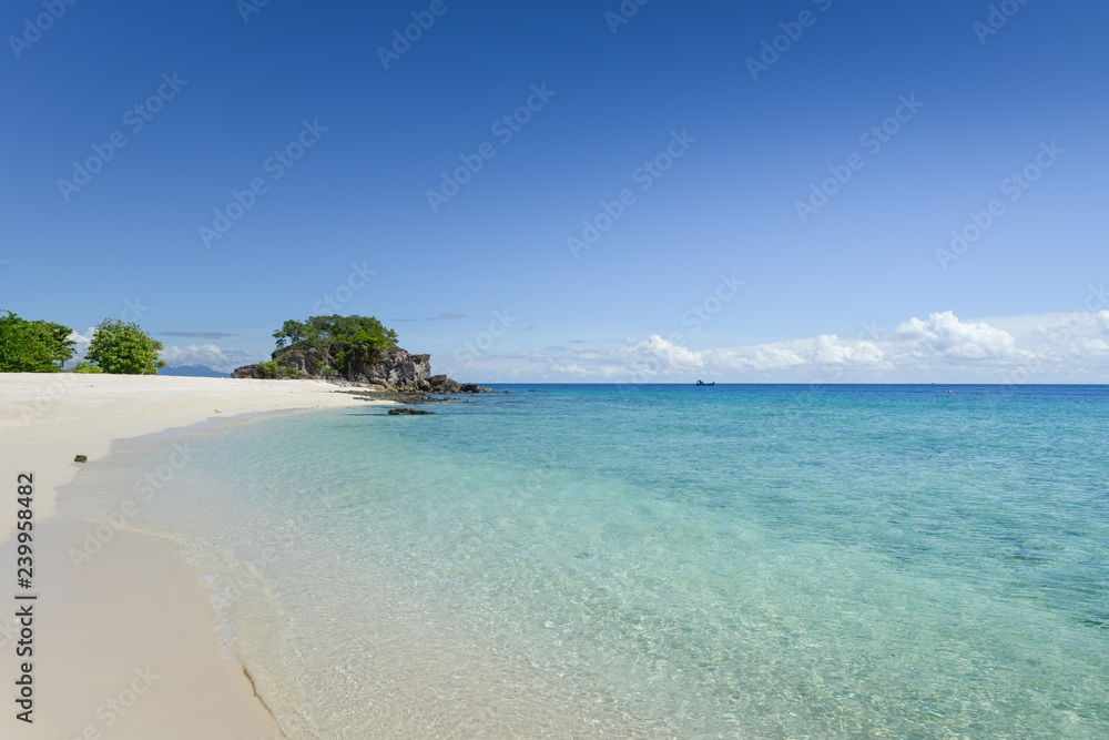 Beautiful of seascape with blue sky and water sea in Lipe Thailand