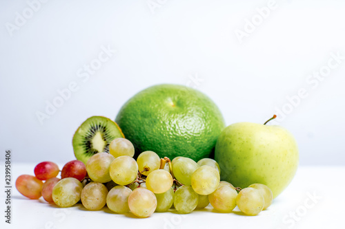 Creative layout made of fruits on a white background