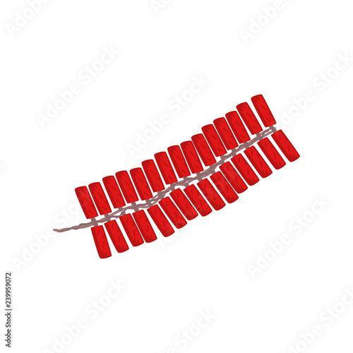 Firecrackers, Chinese New Year symbol vector Illustration on a white background