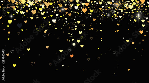 vector background with golden hearts