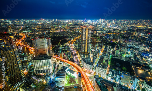 Photography city skyline night view in bunkyo, Tokyo, Japan