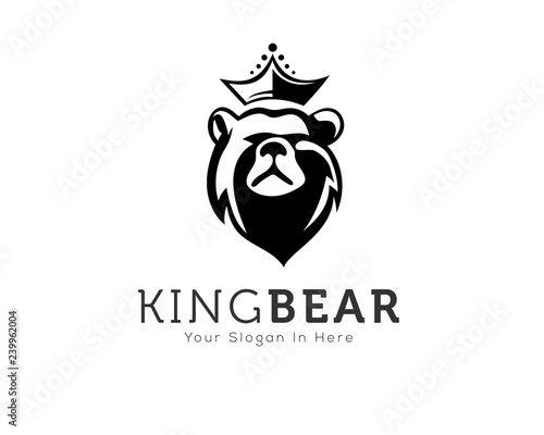 Head bear in square logo design inspiration