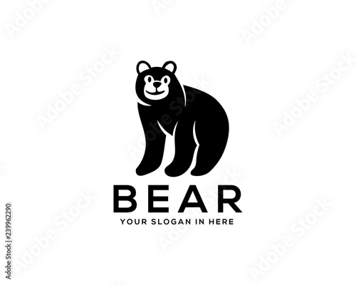 Stand bear art logo design inspiration