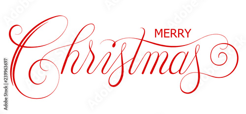 MERRY CHRISTMAS red brush calligraphy banner