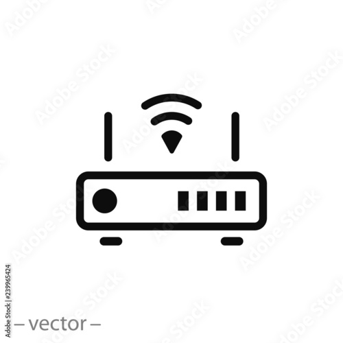 Wi-fi router, icon, line sign, vector illustration of Eps10