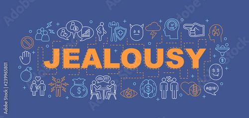 Jealousy word concepts banner