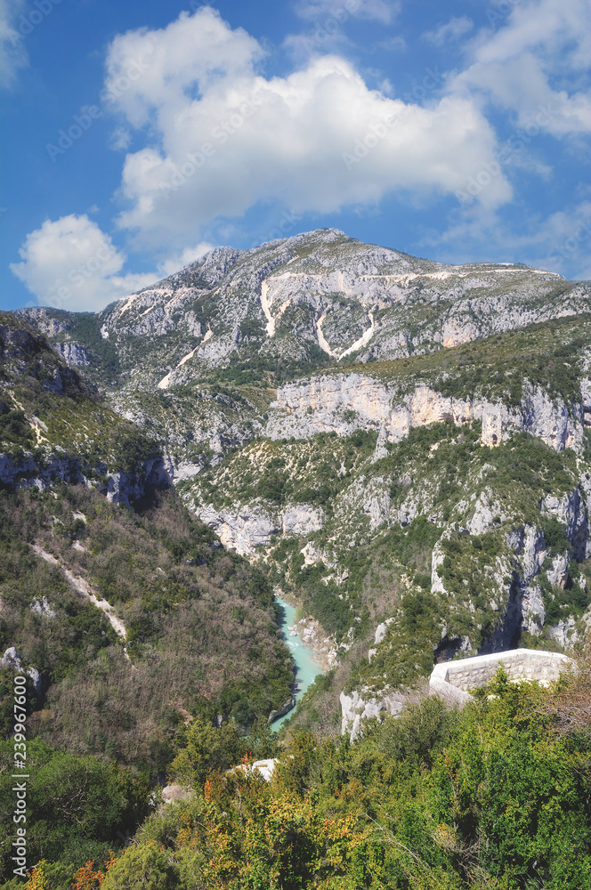 am Aussichtspunkt Balcon de La Mescla in der Verdonschlucht,Provence,Frankreich