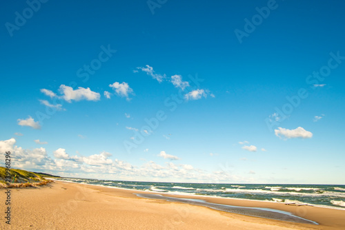 Fototapeta Naklejka Na Ścianę i Meble -  beach of the Baltic Sea with blue sky and clouds