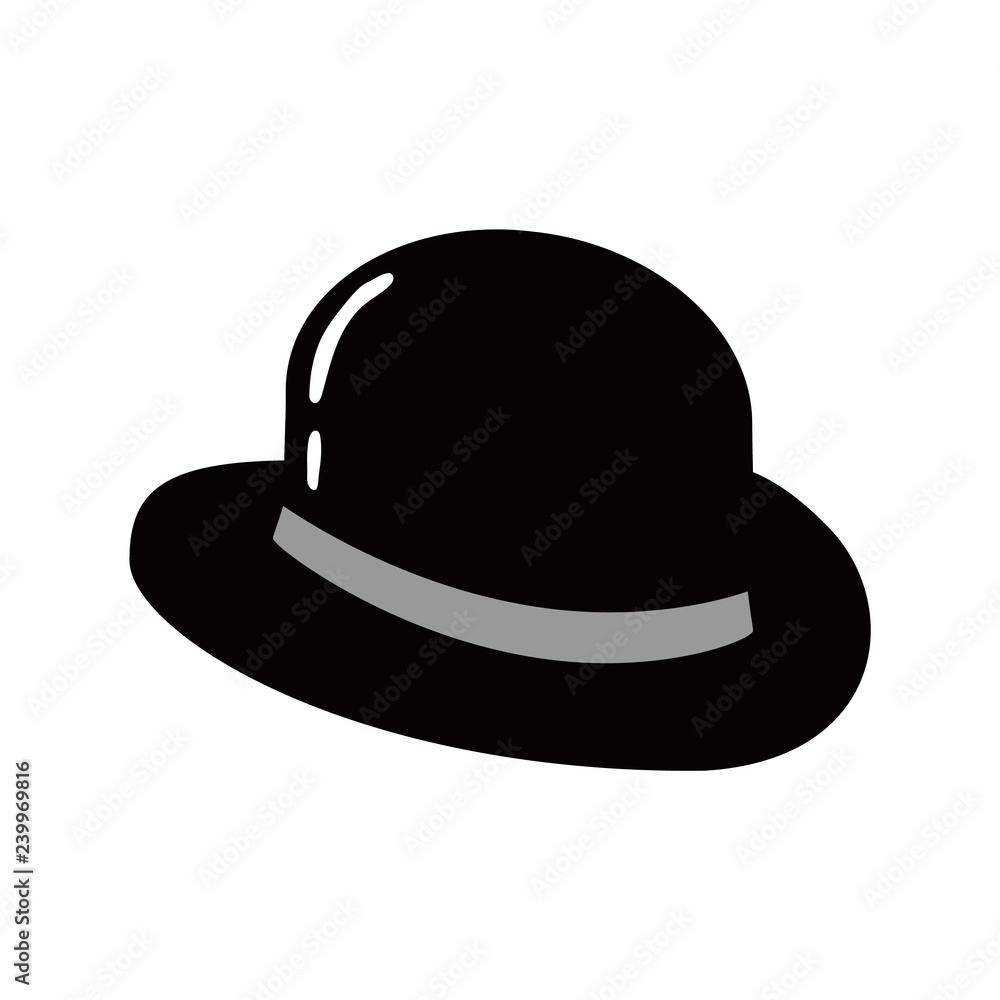 Bowler Hat Flat Icon. Vector Illustration. Bowler Hat Flat Icon. Vector Illustration.