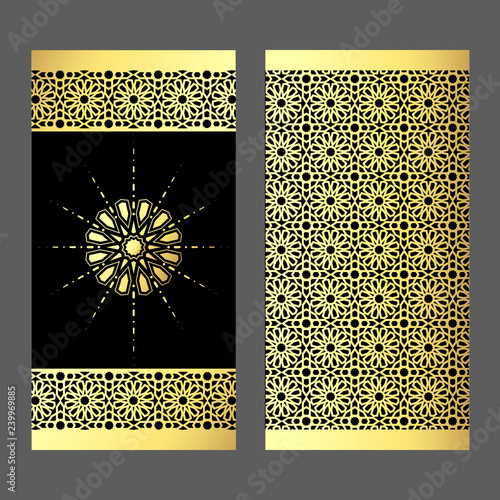 Elegant luxury, template design, golden ornament.  Ramadan Kareem greeting card template. Arabic abstract  background. Arabian tradition pattern. Ramadan graphic ornamental background.