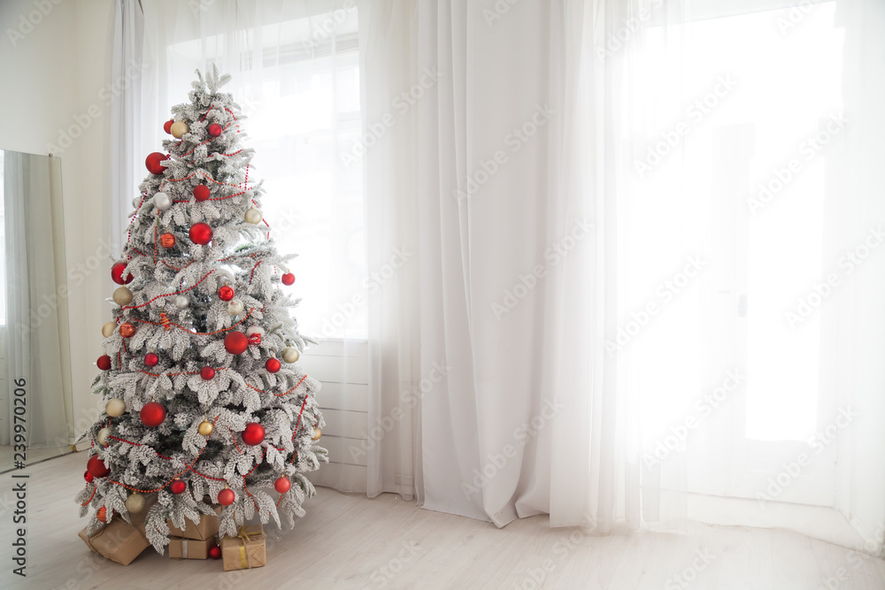 Christmas background Christmas tree new year gifts decor decoration holiday winter