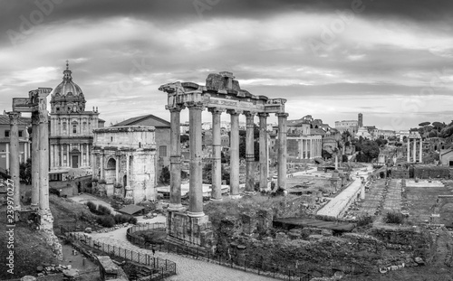 Roman Forum in black and white