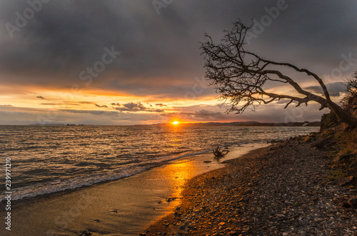 sunset on the beach