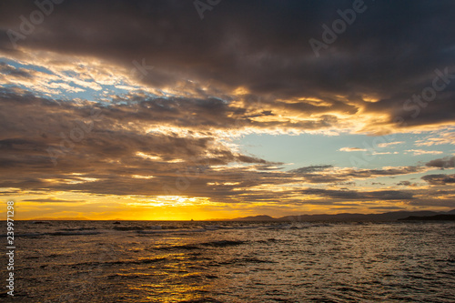 sunset over the sea