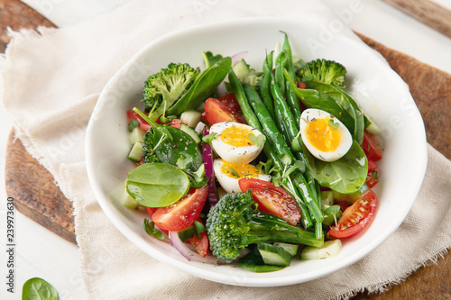 Fresh vegetables salad with eggs