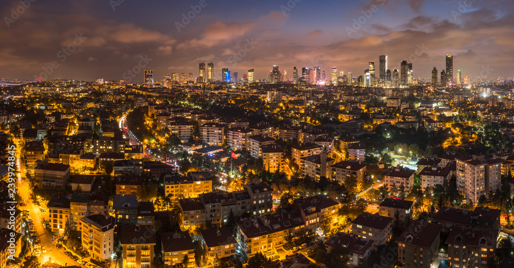 downtown office district business district business city office turkey buildings houses crowd crowded city population construction office buildings istanbul night architecture urban modern cityscape