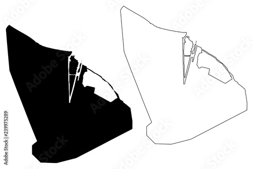 Fényképezés Port Said Governorate (Governorates of Egypt, Arab Republic of Egypt) map vector