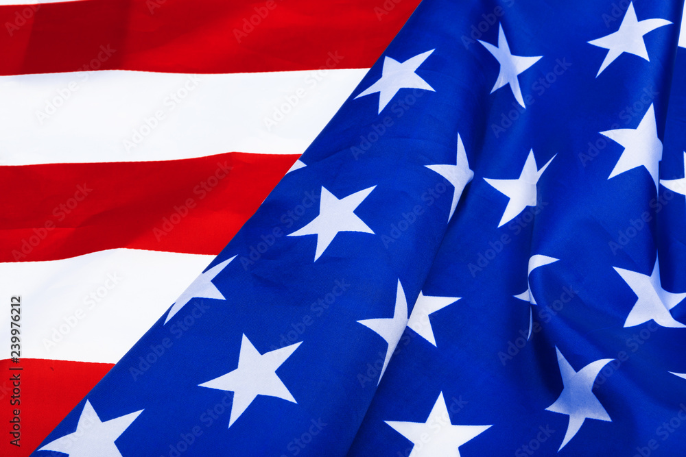 Close-up of waving American flag Close-up of waving American flag