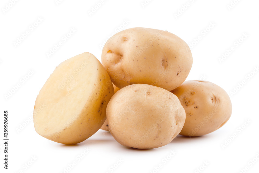 raw yellow potato isolated on white background raw yellow potato isolated on white background