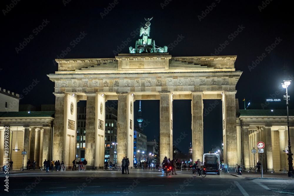 Brandenburg Gate in Berlin city, Germany. 28-11-2018