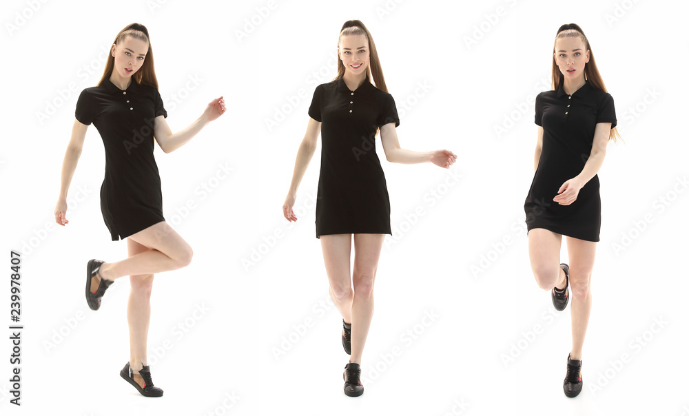 group of women wearing office outfits on white isolated background group of women wearing office outfits on white isolated background