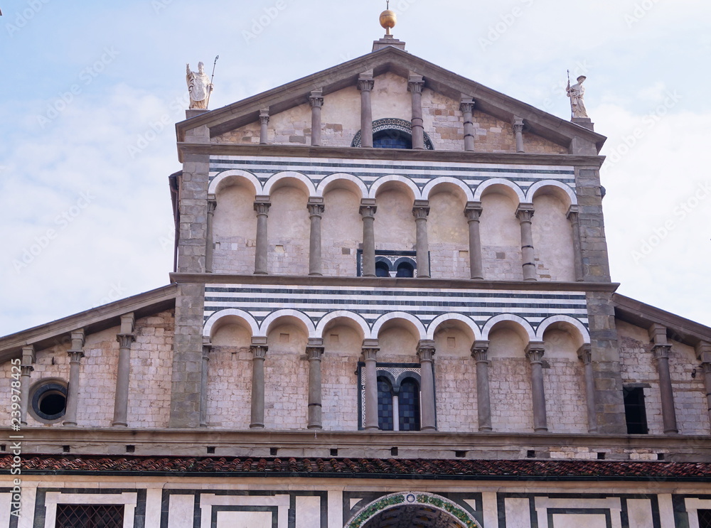 Detail of the Cathedral of Sain Zeno, Pistoia, Italy