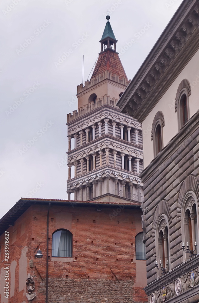 Fototapeta premium Picturesque street in antique center Pistoia, Italy