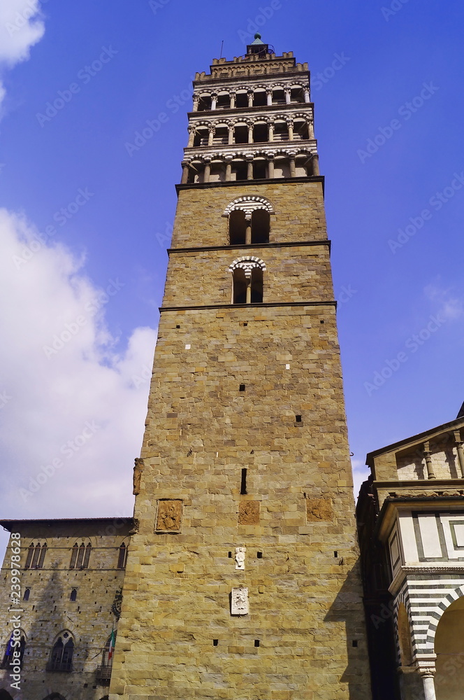 Bell tower of the Cathedral of Saint Zeno, Pistoia; Italy