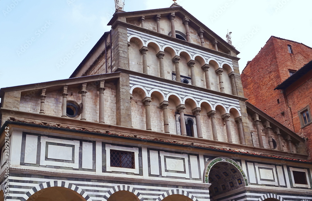 Facade of the Cathedral of Sain Zeno, Pistoia, Italy