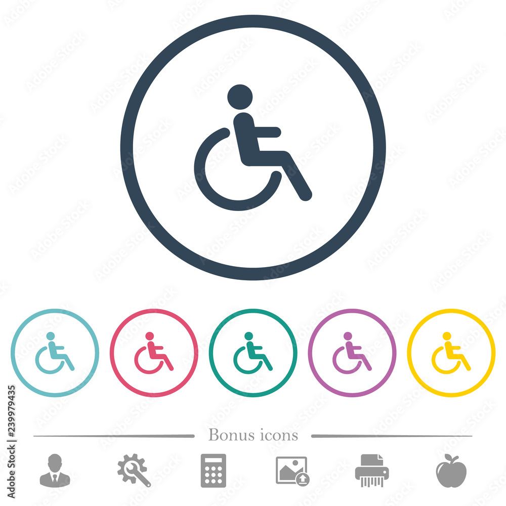 Disability flat color icons in round outlines Disability flat color icons in round outlines