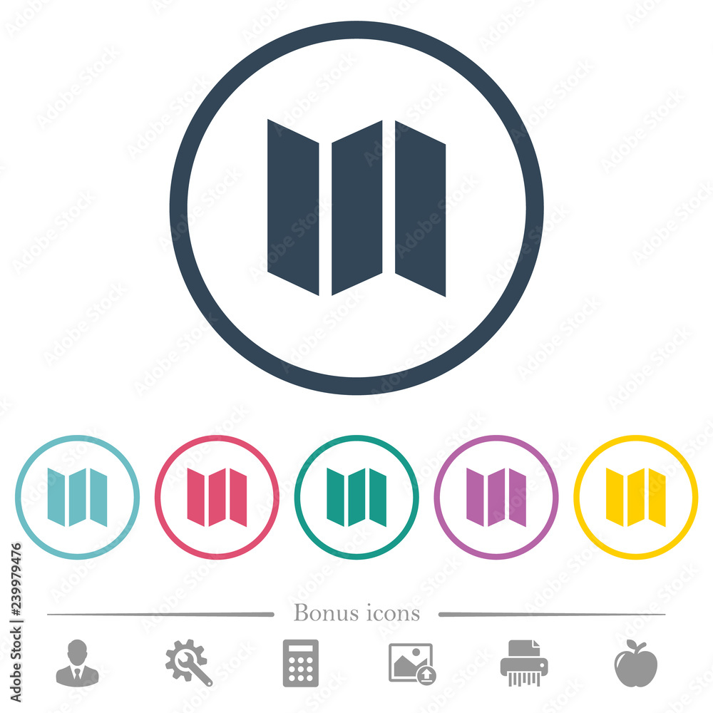 Collapsible map flat color icons in round outlines Collapsible map flat color icons in round outlines