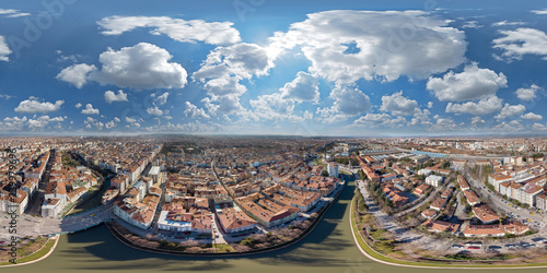 Photography 360 degree airpano skyline of Eskisehir,Turkey