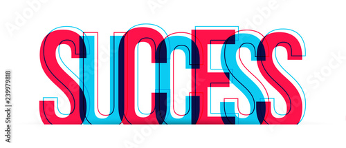 Success word vector. Isolated on white background.
