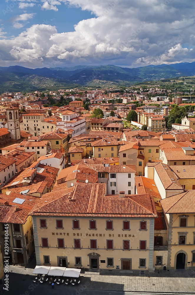 Aerial view of the center of Pistoia, Tuscany, Italy