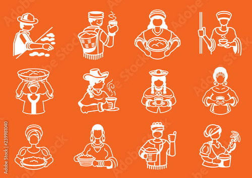 local coffee farmer illustration