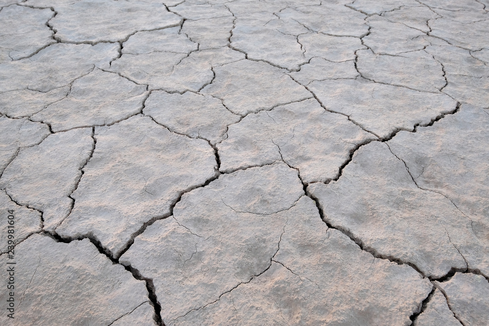 Fototapeta premium Dry soil and cracked earth background texture, global warming in San Juan, Argentina, South America