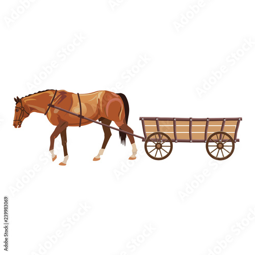 Horse with cart