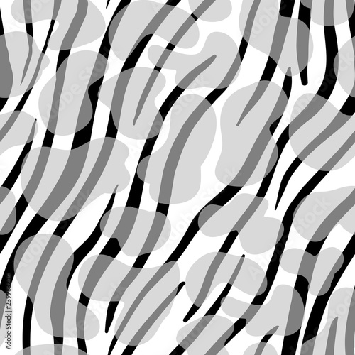 Black and White Cow Spots and Zebra Horse Lines or Dalmatian Dog. Mixed and transparent effect for great fashion accessories. Modern Africa Jungle Style. Vector illustration Abstract Seamless Pattern