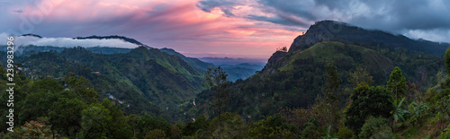 Panoramic view on the Ella Gap while sunrise