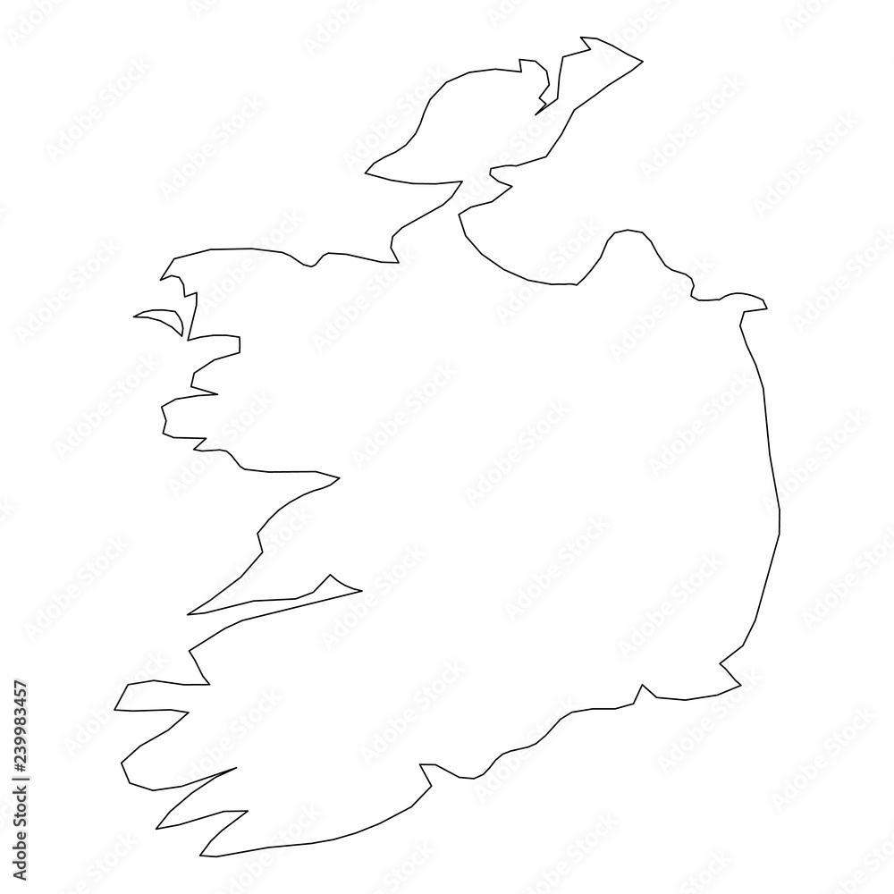 Ireland - solid black outline border map of country area. Simple flat vector illustration. Ireland - solid black outline border map of country area. Simple flat vector illustration.