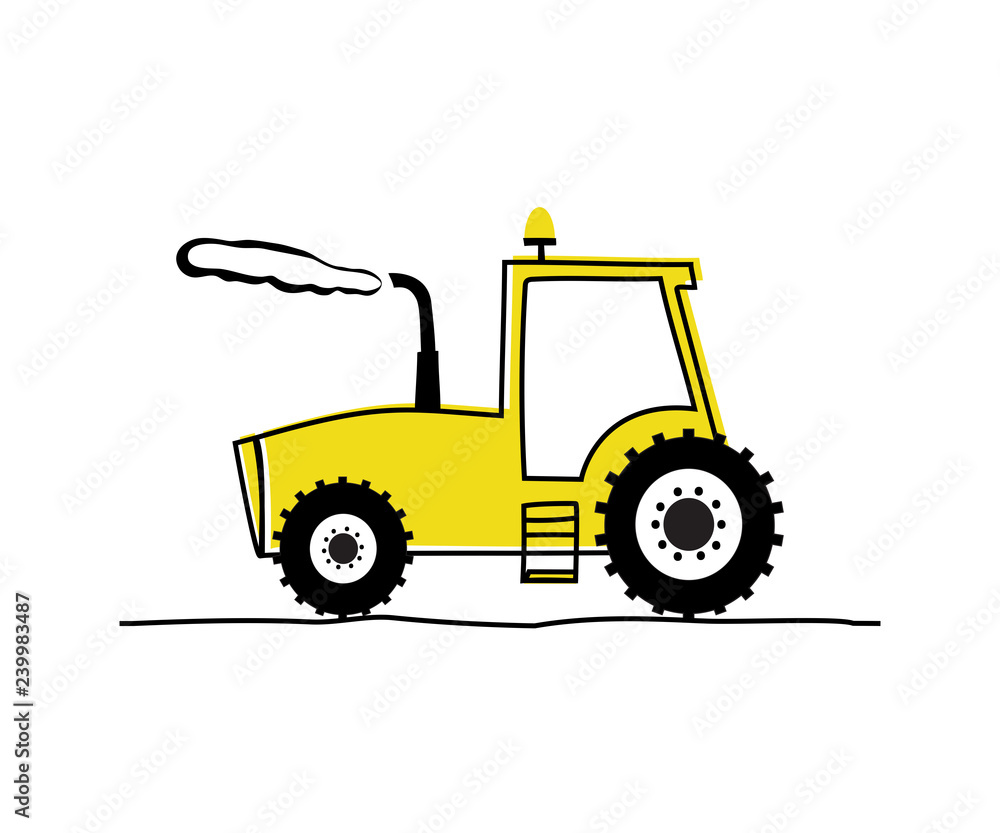 Funny Yellow Tractor Funny Yellow Tractor