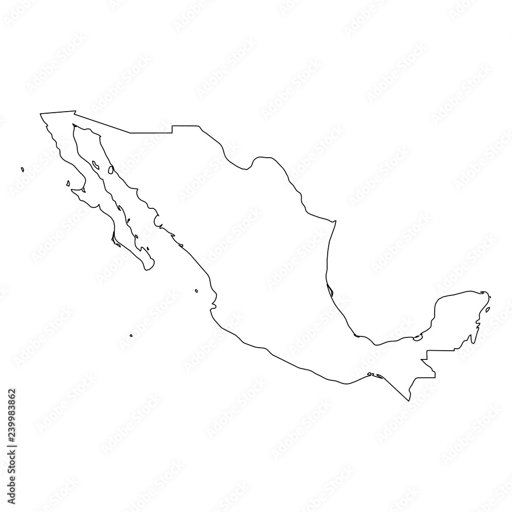 XXX - solid black outline border map of country area. Simple flat vector illustration.