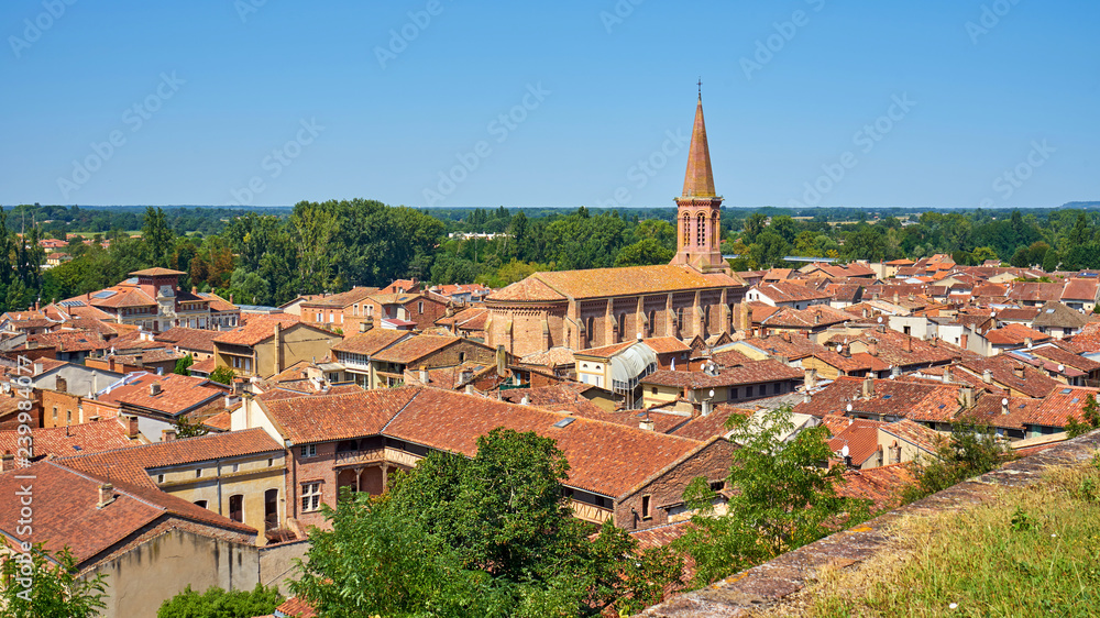 Aerial View Of The City Of Villemur Sur Tarn Haute Garonne Franc