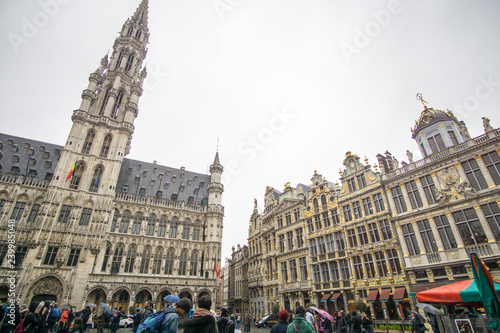 BRUSSELS BELGIUM ON NOVEMBER 24, 2018: People visit The Grand Place or Grote Markt