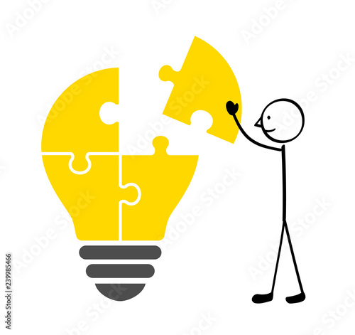 Build up a light bulb puzzle