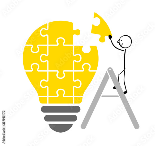 Build up a light bulb puzzle