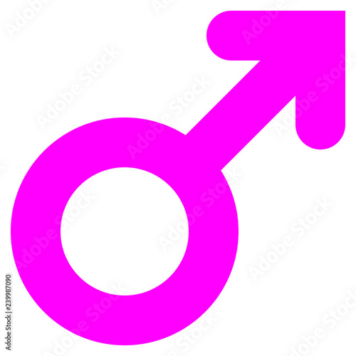 Male symbol icon - purple thick rounded, isolated - vector
